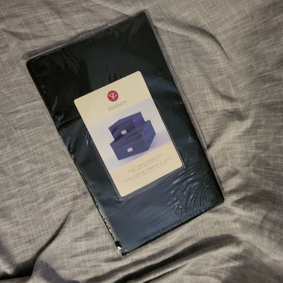 NWT Denim Cotton Blend Rectangular Storage Drawer with Handle, Set of 2 - Picture 10 of 12